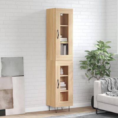 vidaXL Highboard Sonoma Oak 34.5x34x180 cm Engineered Wood