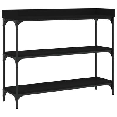 vidaXL Console Table with Shelves Black 100x30x80 cm