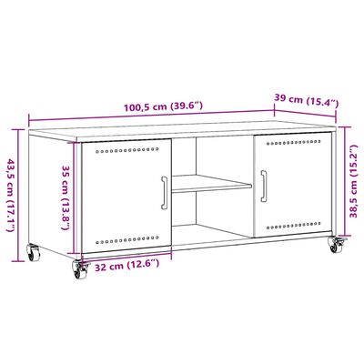 vidaXL TV Cabinet Anthracite 100.5x39x43.5 cm Steel