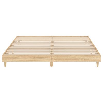 vidaXL Bed Frame without Mattress Sonoma Oak 150x200 cm King Size Engineered Wood