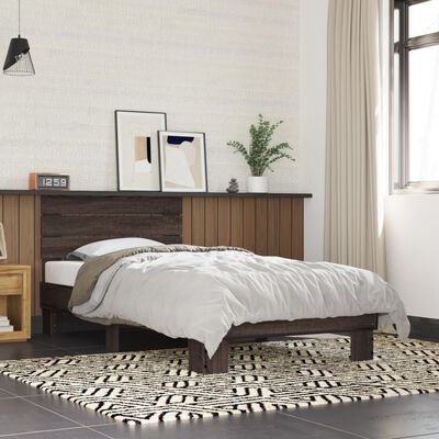 vidaXL Bed Frame without Mattress Brown Oak 75x190 cm Small Single