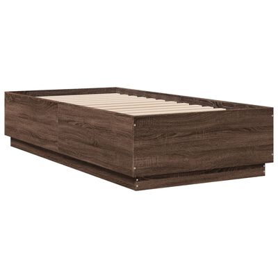 vidaXL Bed Frame without Mattress Brown Oak 90x190 cm Single