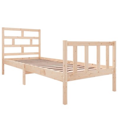 vidaXL Bed Frame without Mattress Solid Wood Pine Small Single