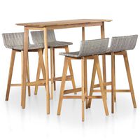 vidaXL 5 Piece Outdoor Dining Set Solid Acacia Wood