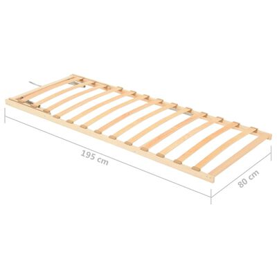 vidaXL Slatted Bed without Mattress Base Adjustable Head 80x200 cm