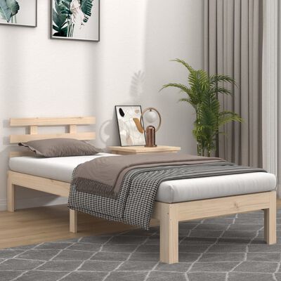 vidaXL Bed Frame without Mattress Solid Wood 90x200 cm