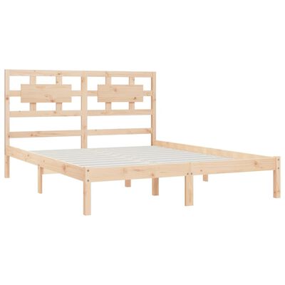 vidaXL Bed Frame without Mattress 150x200 cm King Size Solid Wood Pine