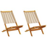 vidaXL Garden Chairs 2 pcs Beige Solid Wood Acacia and Polypropylene