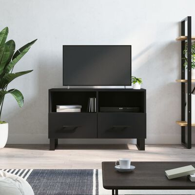 vidaXL TV Cabinet Black 80x36x50 cm Engineered Wood