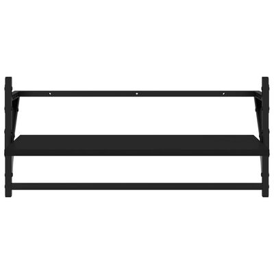 vidaXL 6 Piece Wall Shelf Set with Bars Black Engineered Wood