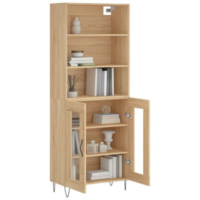 vidaXL Highboard Sonoma Oak 69.5x34x180 cm Engineered Wood