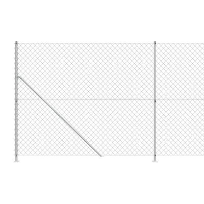 vidaXL Chain Link Fence with Flange Silver 2x25 m