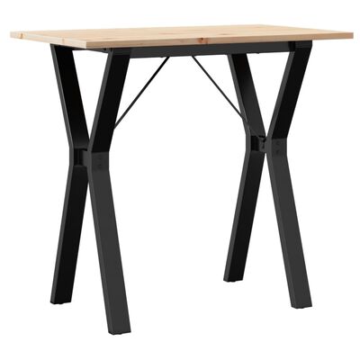 vidaXL Dining Table Y-Frame 80x50x75 cm Solid Wood Pine and Cast Iron