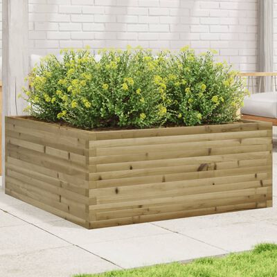 vidaXL Garden Planter 110x110x46 cm Impregnated Wood Pine