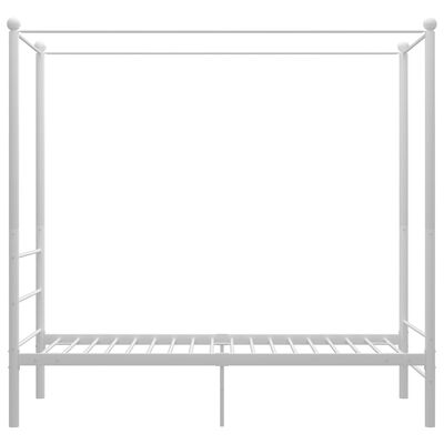 vidaXL Canopy Bed Frame without Mattress White Metal 100x200 cm