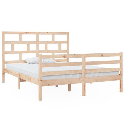 vidaXL Bed Frame without Mattress King Size Solid Wood