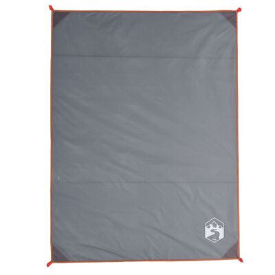 vidaXL Picnic Blanket with Pegs Grey and Orange 205x155 cm