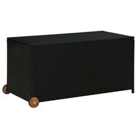 vidaXL Garden Storage Box Black 120x65x61 cm Poly Rattan