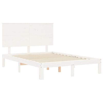 vidaXL Bed Frame without Mattress White 120x200 cm Solid Wood Pine