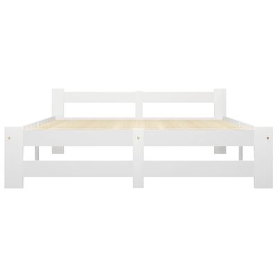 vidaXL Bed Frame without Mattress White Solid Pine Wood 120x200 cm