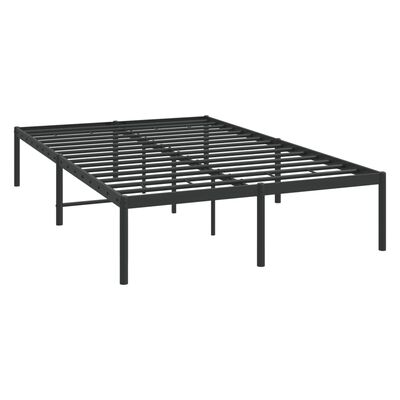 vidaXL Metal Bed Frame without Mattress Black 120x190 cm Small Double