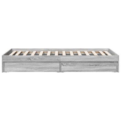 vidaXL Bed Frame with Drawers without Mattress Grey Sonoma 75x190 cm Small Single