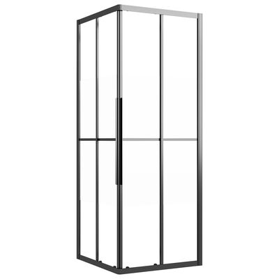 vidaXL Shower Cabin Half Frosted ESG 80x80x180 cm Black