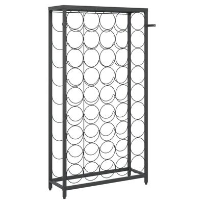 vidaXL Wine Rack for 45 Bottles Black 54x18x100 cm Wrought Iron