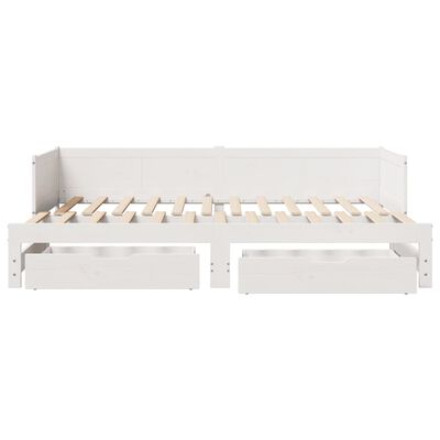 vidaXL Daybed with Trundle and Drawers without Mattress White 80x200 cm