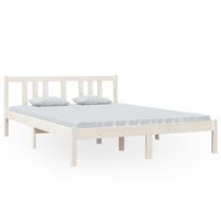 vidaXL Bed Frame without Mattress White Solid Wood 140x200 cm