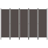 vidaXL 5-Panel Room Divider Anthracite 250x180 cm