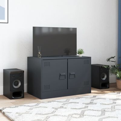 vidaXL TV Cabinet Anthracite 67x39x44 cm Steel