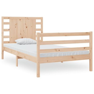 vidaXL Bed Frame without Mattress 75x190 cm Small Single Solid Wood Pine