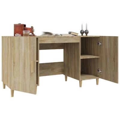 vidaXL Desk Sonoma Oak 140x50x75 cm Engineered Wood