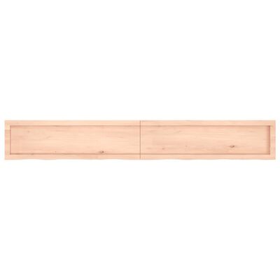 vidaXL Wall Shelf 200x30x(2-6) cm Untreated Solid Wood Oak