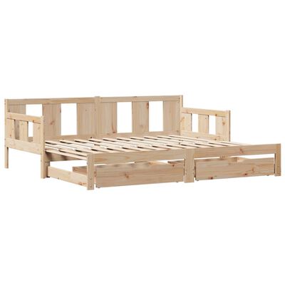 vidaXL Daybed with Trundle and Drawers without Mattress 80x200 cm