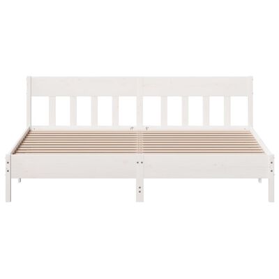 vidaXL Bed Frame without Mattress White 200x200 cm Solid Wood Pine