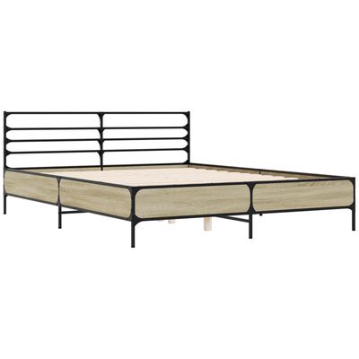 vidaXL Bed Frame without Mattress Sonoma Oak 150x200 cm King Size