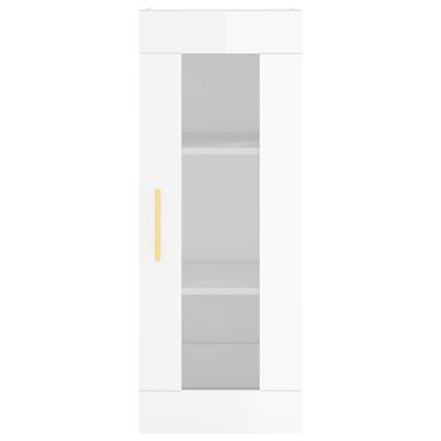 vidaXL Highboard High Gloss White 34.5x34x180 cm Engineered Wood