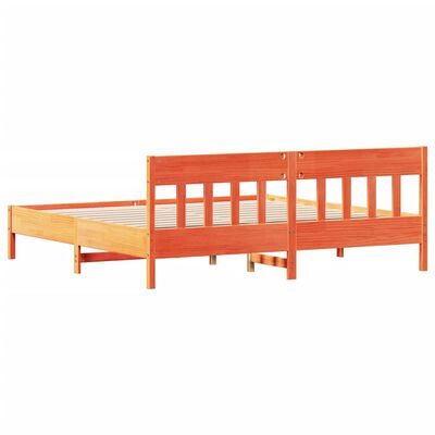 vidaXL Bed Frame without Mattress Wax Brown 180x200 cm Super King Solid Wood Pine