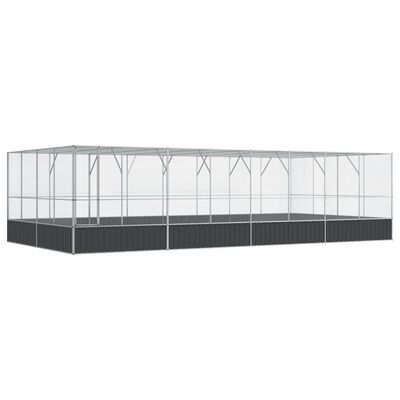 vidaXL Aviary with Extension Silver 832x414x212 cm Steel