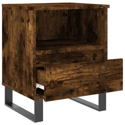 vidaXL Bedside Cabinet Smoked Oak 40x35x50 cm Engineered Wood