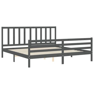 vidaXL Bed Frame without Mattress Grey 200x200 cm Solid Wood Pine