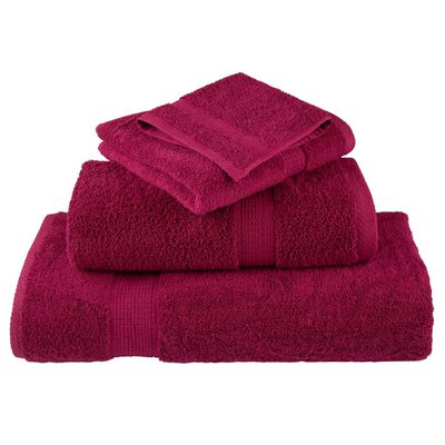 vidaXL 6 Piece Premium Towel Set SOLUND Bordeaux 600 gsm