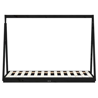 vidaXL Kids Bed Frame Black 80x160 cm Solid Wood Pine