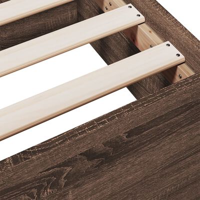 vidaXL Bed Frame with Drawers without Mattress Brown Oak 120x200 cm