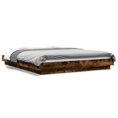 vidaXL Bed Frame without Mattress Smoked Oak 150x200 cm King Size