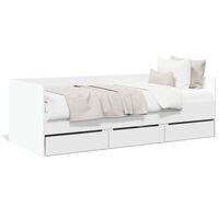 vidaXL Daybed with Drawers without Mattress White 75x190 cm Small Single