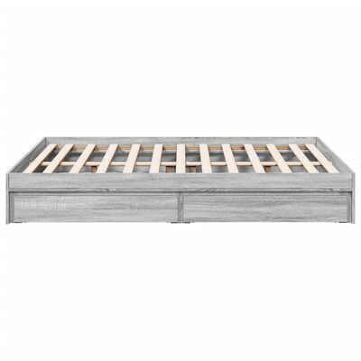 vidaXL Bed Frame with Drawers without Mattress Grey Sonoma 135x190 cm Double