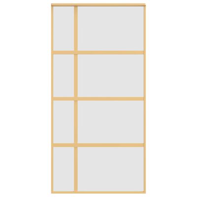 vidaXL Sliding Door Gold 102.5x205 cm Frosted ESG Glass and Aluminium